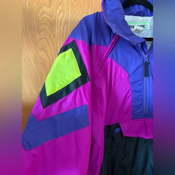 OBERMEYER Vibrant Vintage Men's Ski Jacket - Blue and Pink M